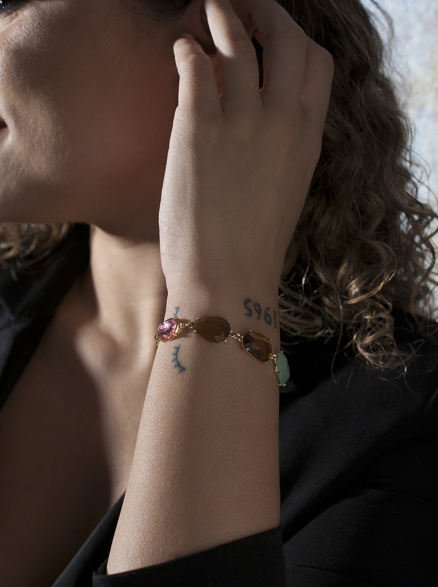 Firma joyas Pulseras con piedras de plata en tonos cálidos Firma joyas Pulseras con piedras de plata en tonos cálidos