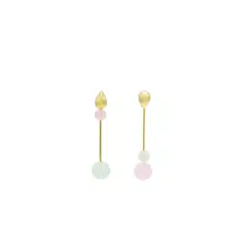 Firma joyas Pendientes originales de plata diseño con piedras de colores baño en oro