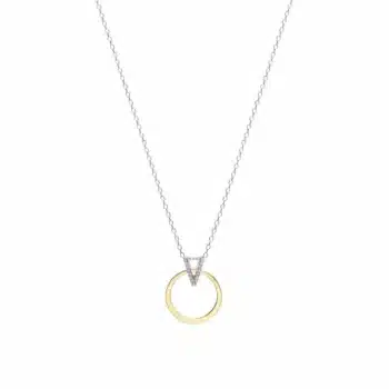 Firma joyas Colgantes bicolor diseño circular con circonitas