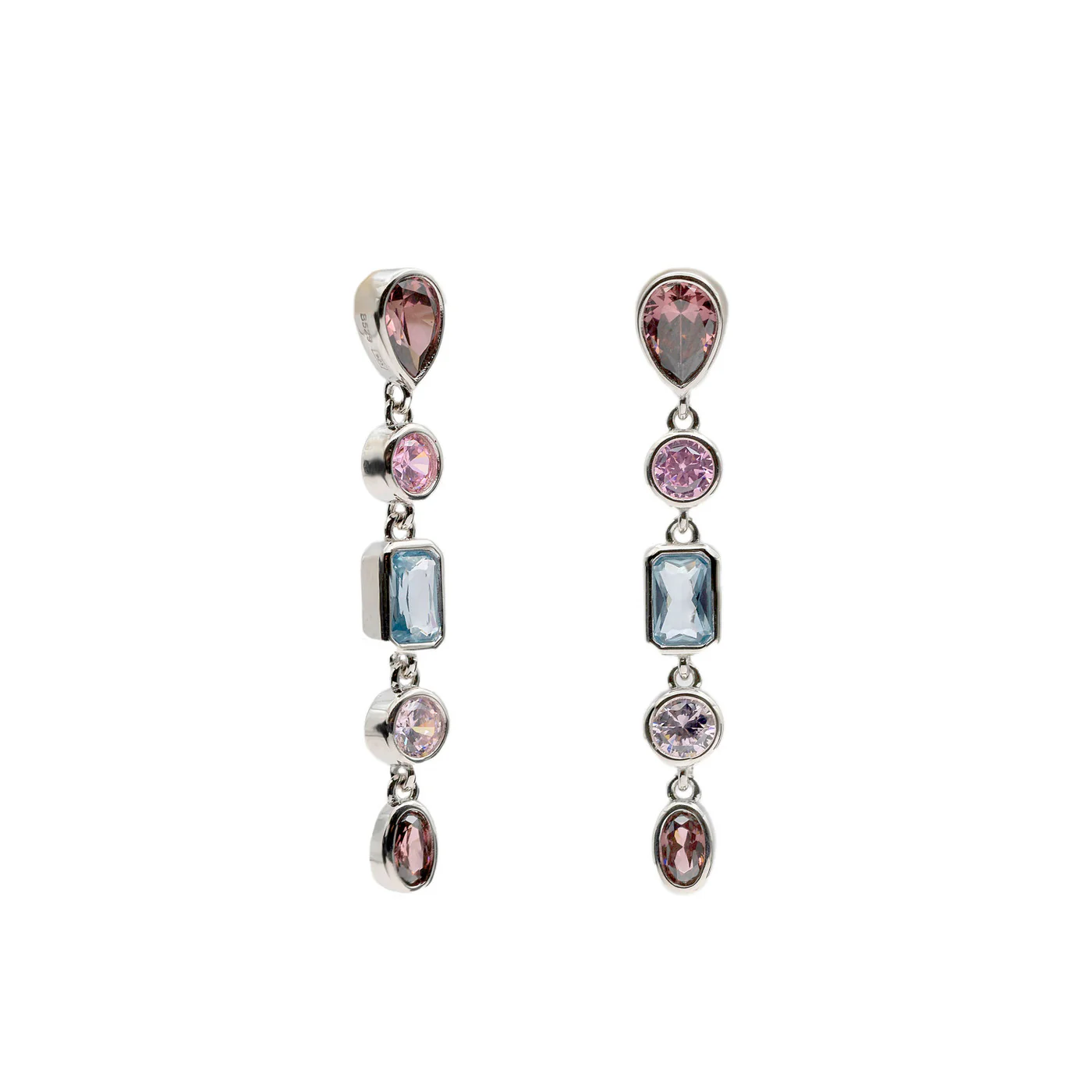 Firma joyas Pendientes largos con piedras en tonos románticos Firma joyas Pendientes largos con piedras en tonos románticos