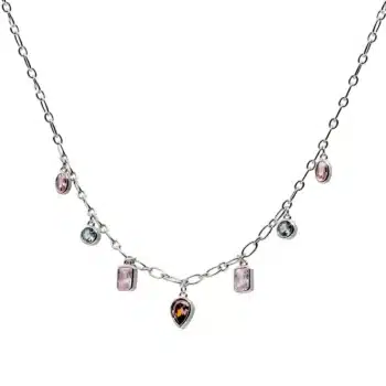 Firma joyas Collar con piedras colgantes en tonos románticos