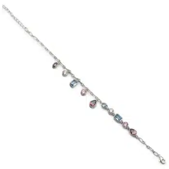 Firma joyas Pulsera con piedras colgantes en tonos románticos