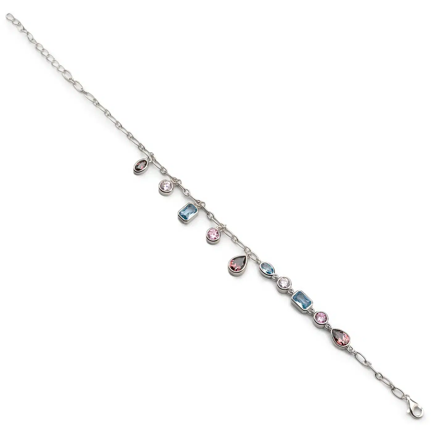 Firma joyas Pulsera con piedras colgantes en tonos románticos Firma joyas Pulsera con piedras colgantes en tonos románticos